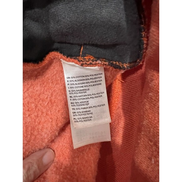 NORTH FACE Men's Medium Orange Hoodie Sweatshirt Outdoors Nature - Picture 4 of 9